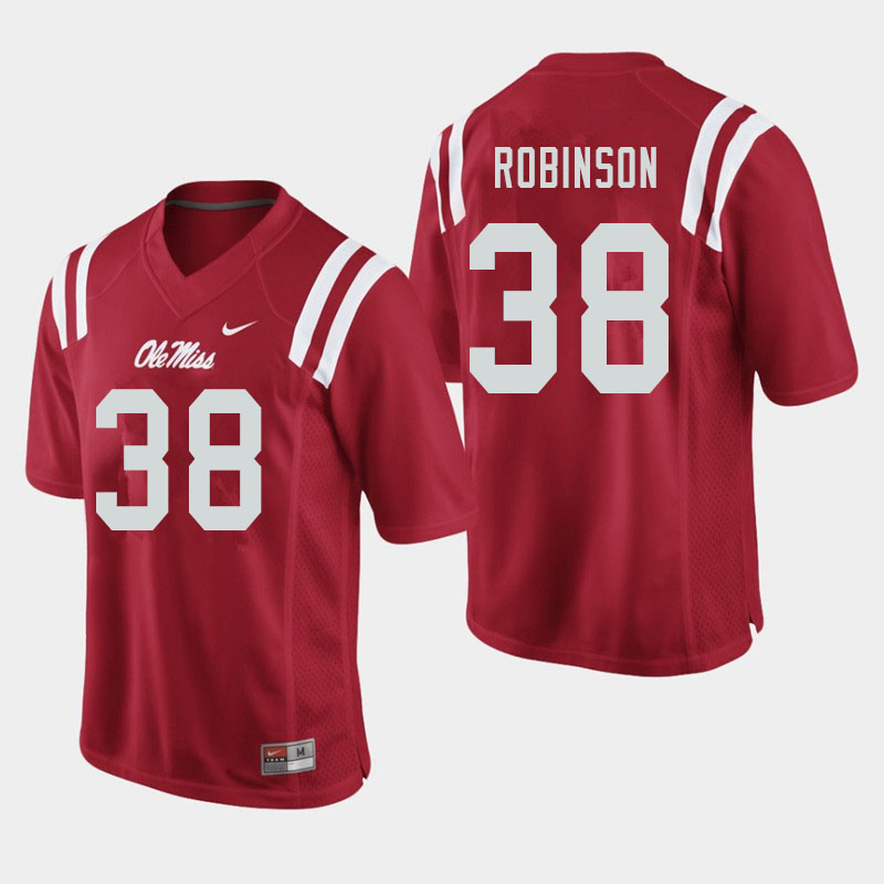 Men #38 Austrian Robinson Ole Miss Rebels College Football Jerseys Sale-Red